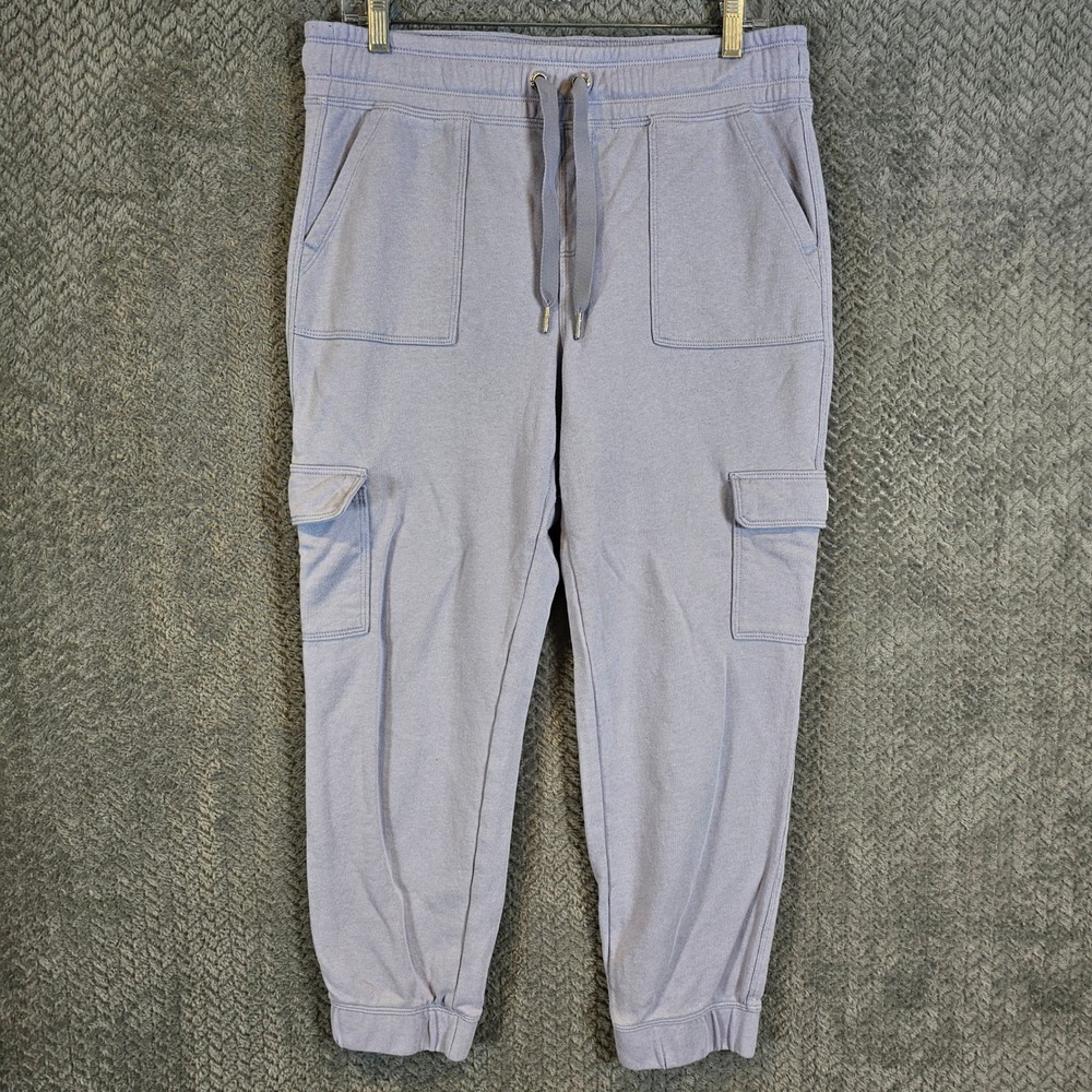 Calvin Klein Performance Women Purple Cargo Joggers Sweatpants High Rise Large